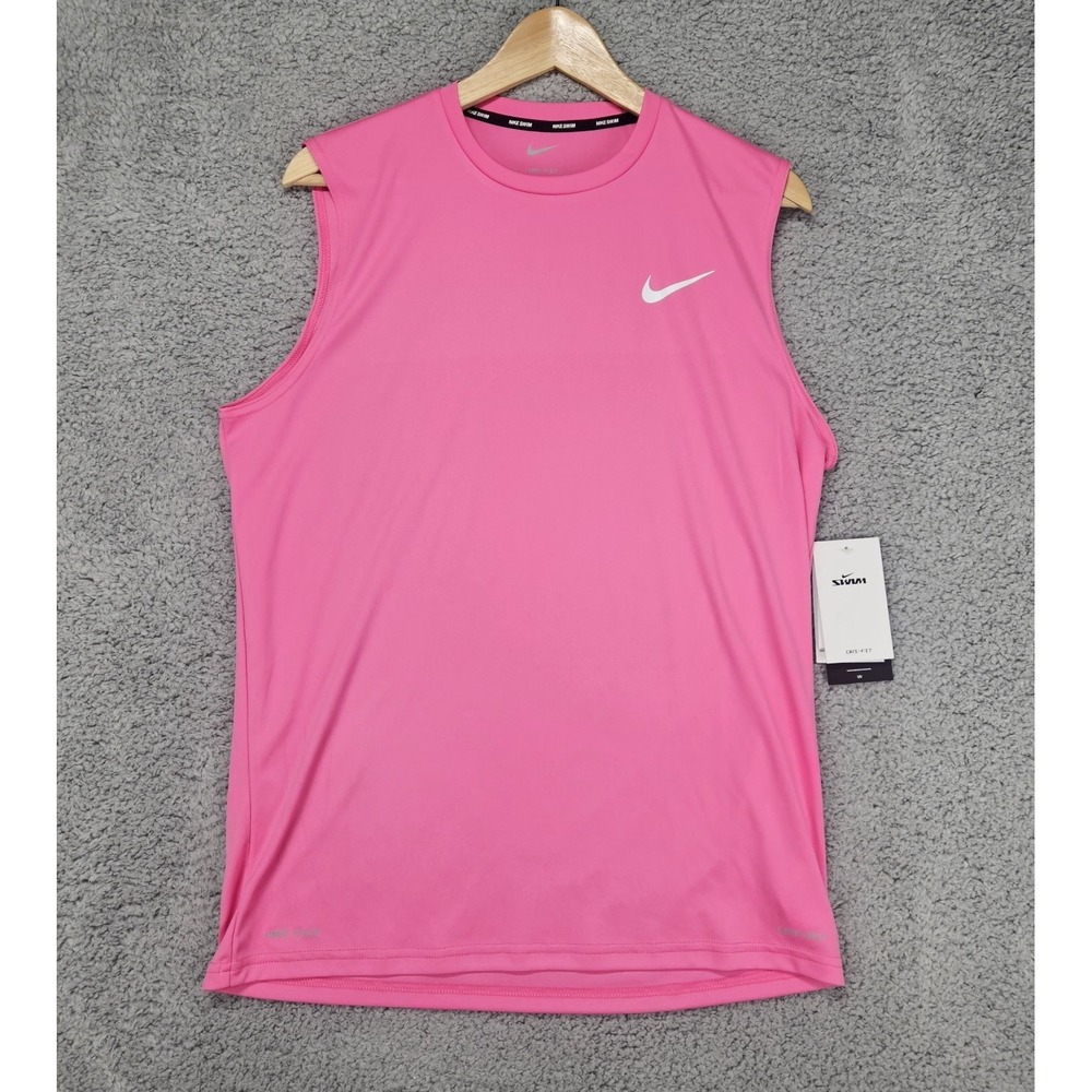 Nike Dri-FIT Sleeveless Hydroguard Shirt Pink Fuchsia Mens's Small UPF 40+ Swim